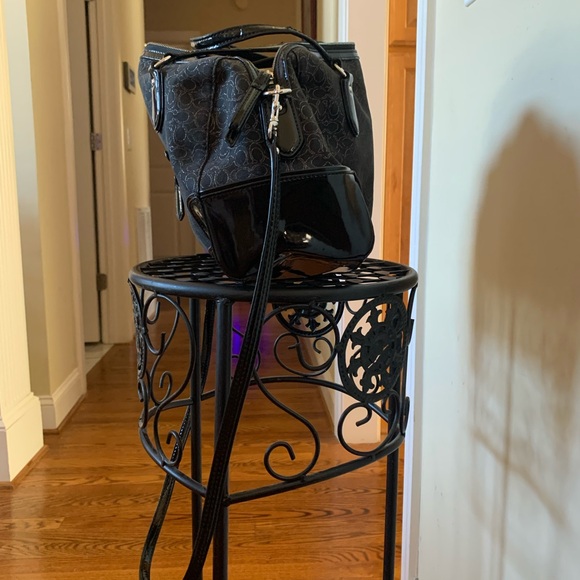 Coach Black Shoulder Bag with Slouchy Hobo Shape and Long...